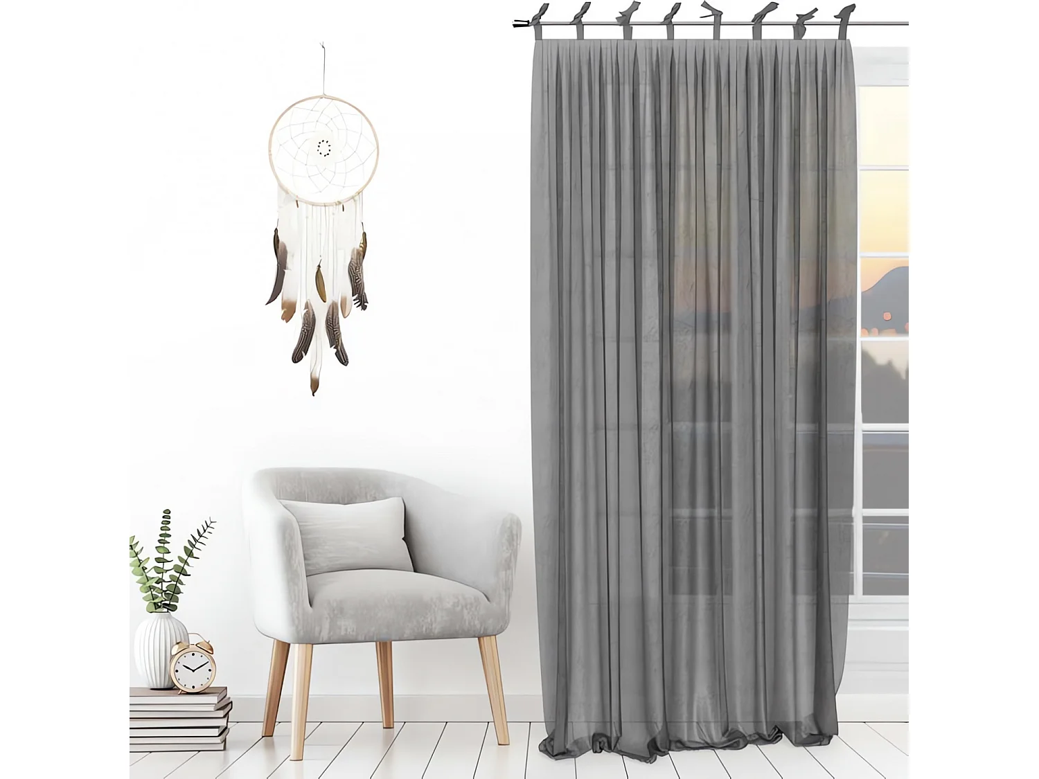 Cortina con nudos 135x250 cm SPIRIT grey