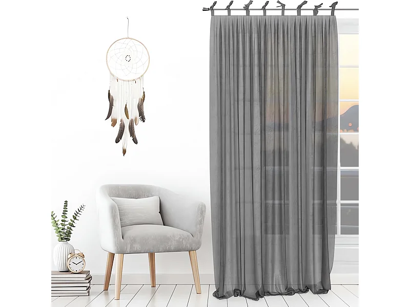 Visillo con nudos 135x250 cm SPIRIT grey