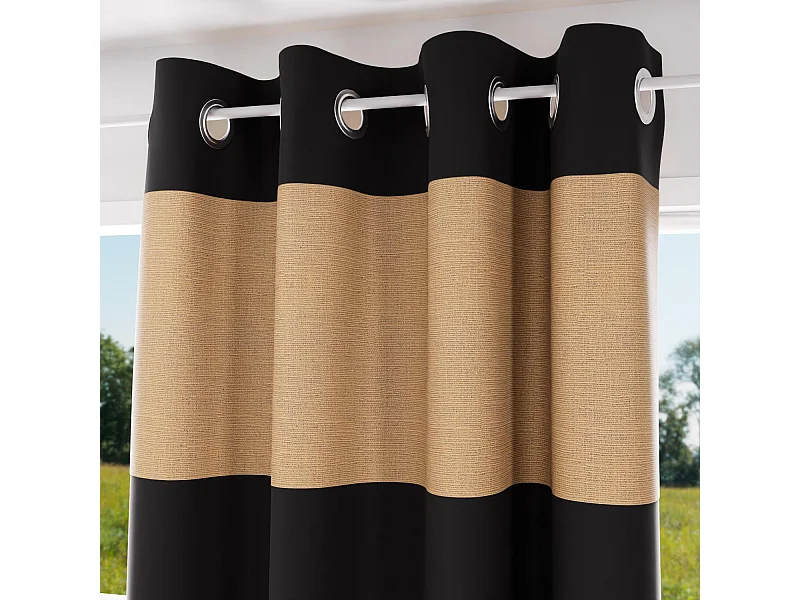 Rideau à oeillets en coton lavé 135x250 cm JUTE, par Soleil d'Ocre