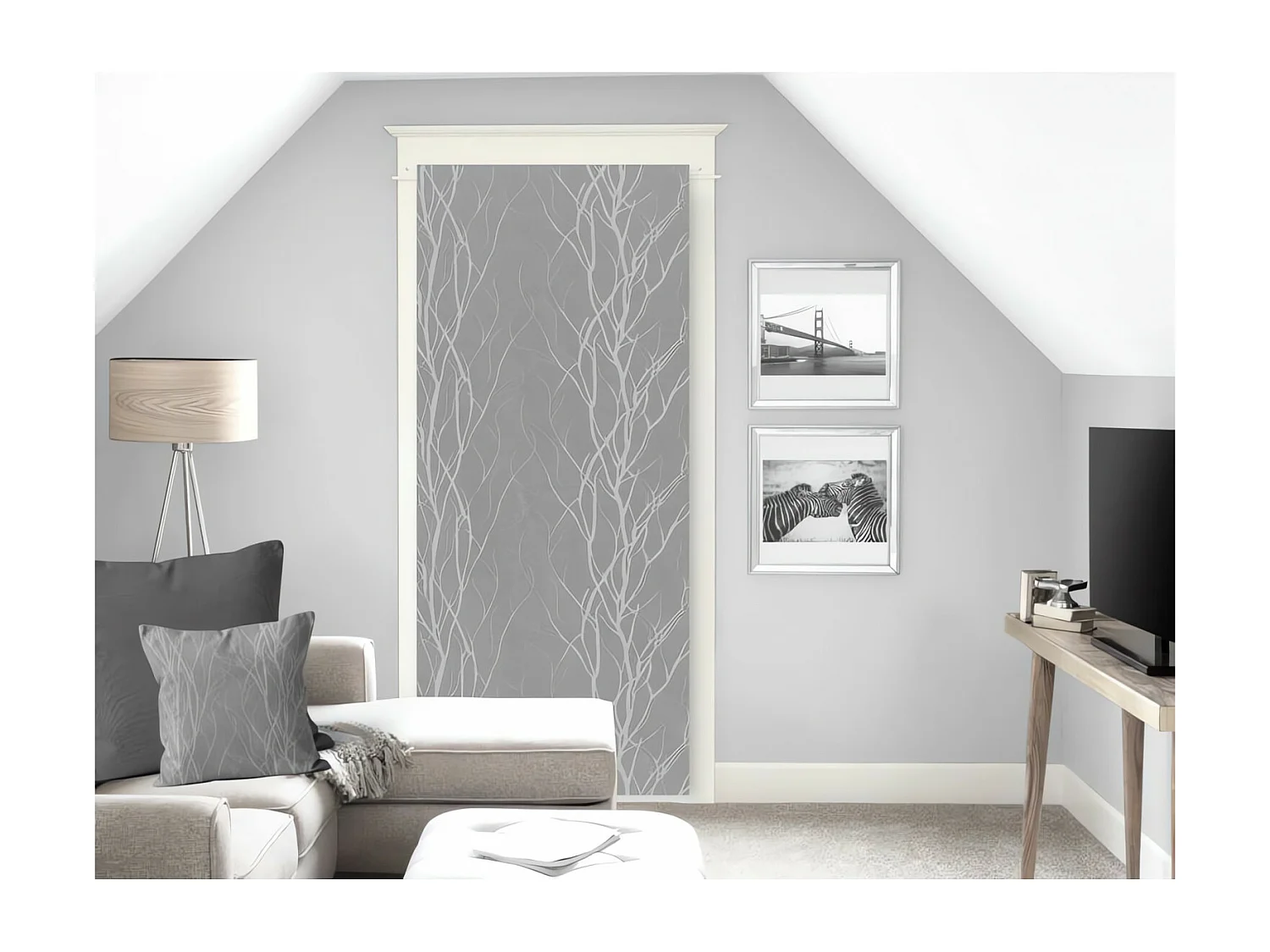 Voilage porte fenêtre 70x200 cm LIANE gris, par Soleil d'ocre