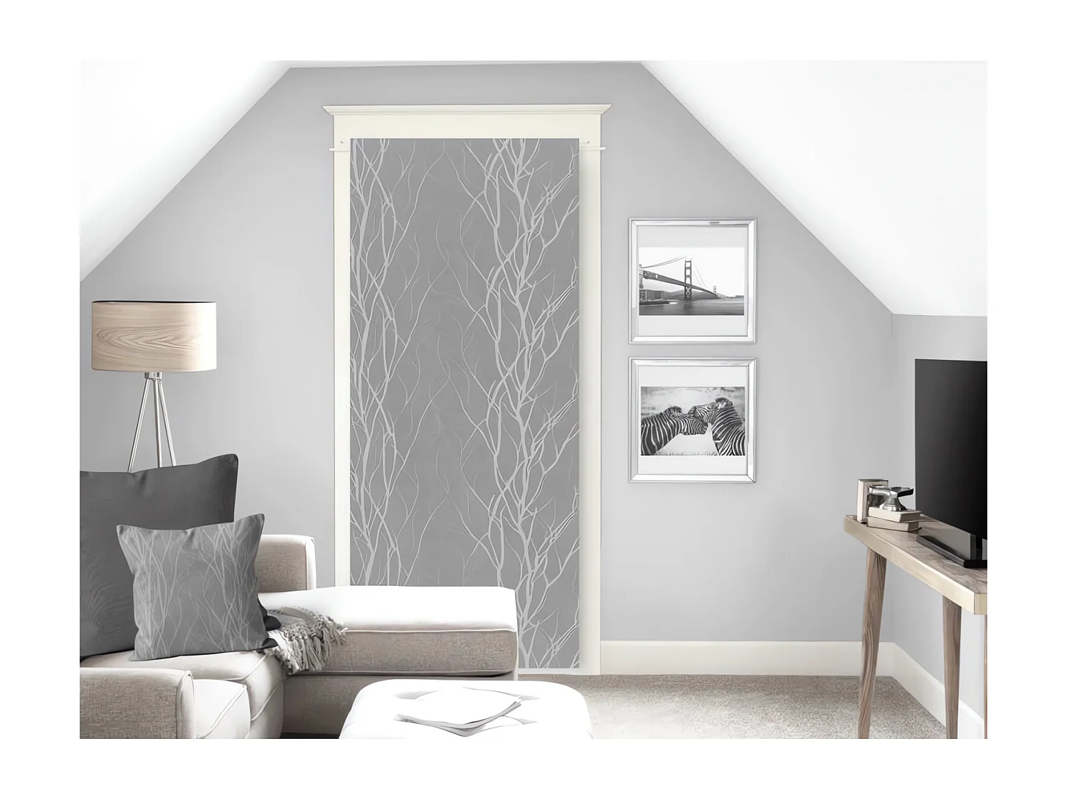 Visillo para puerta ventana 70x200 cm LIANE gris, de Soleil d'Ocre