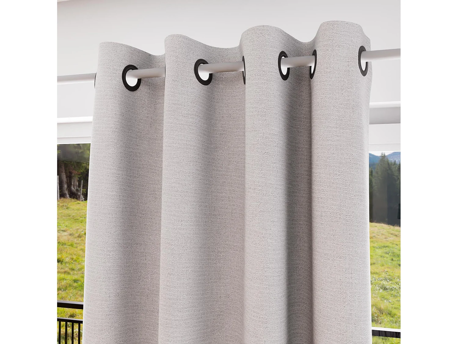 Cortina con ojales aislante y 100% opaca 135x180 cm ECLIPSE blanco, por Soleil d'ocre