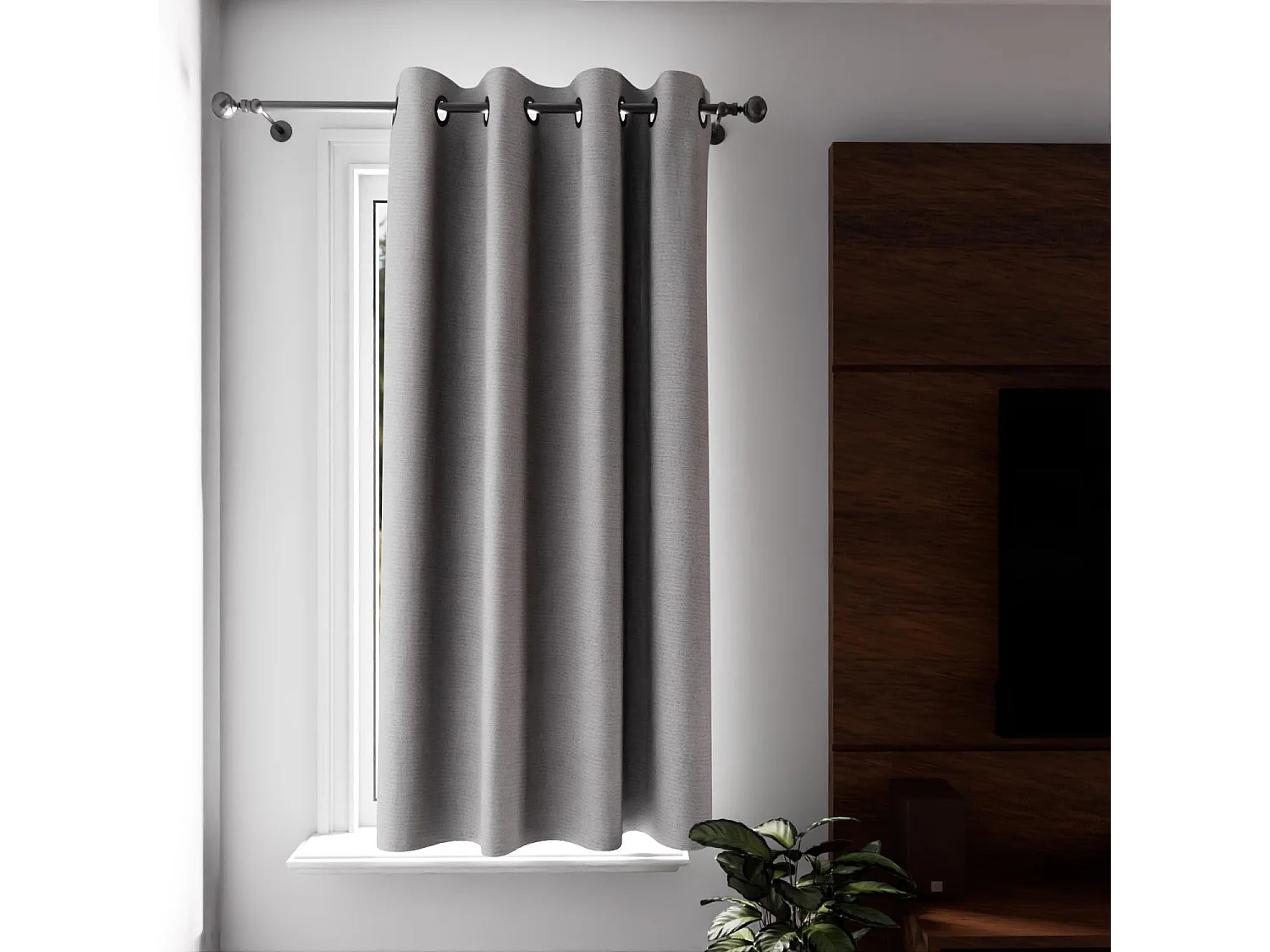 Cortina con ojales aislante y 100% opaca 135x180 cm ECLIPSE blanco, por Soleil d'ocre