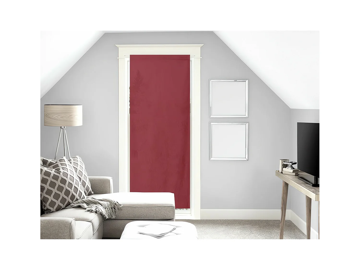Voile pour porte fenêtre en coton 90x200 cm PANAMA rouge, par Soleil d'Ocre