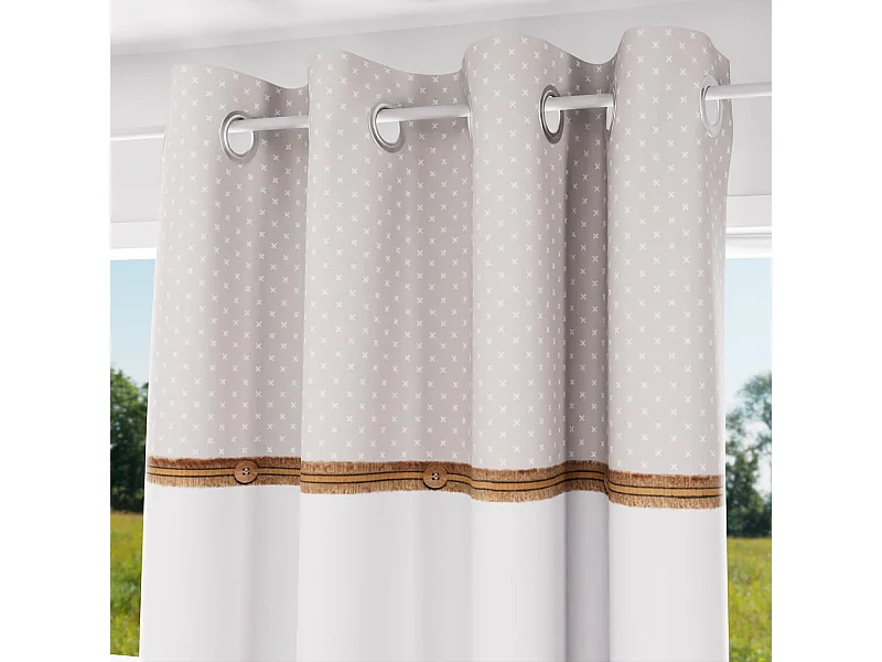 Rideau coton à oeillets 135x250 cm CANDICE, par Soleil d'Ocre