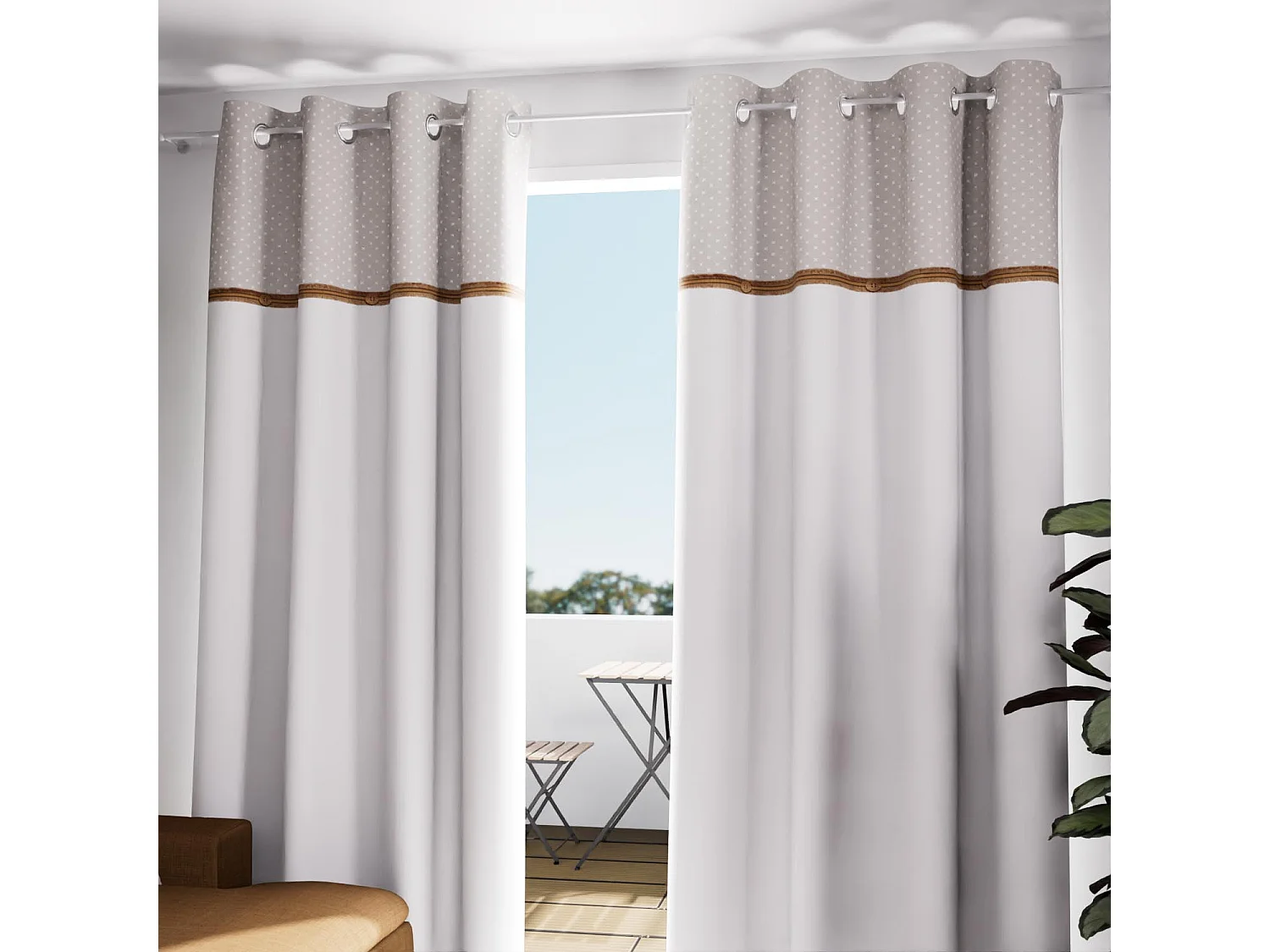 Rideau coton à oeillets 135x250 cm CANDICE, par Soleil d'Ocre