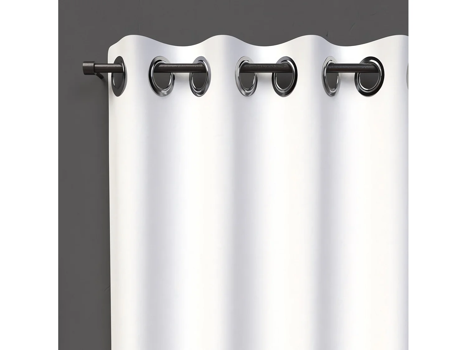 Rideau à oeillets 135x180 cm OCCULTANT blanc, par Soleil d'ocre