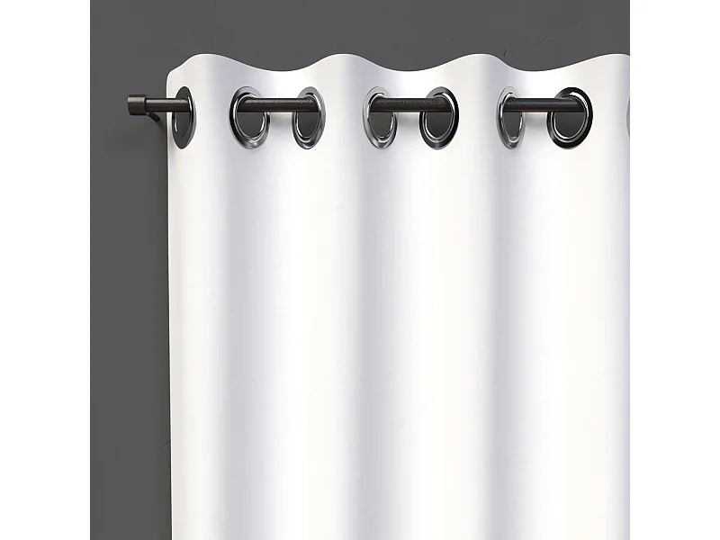 Rideau à oeillets 135x180 cm OCCULTANT blanc, par Soleil d'ocre