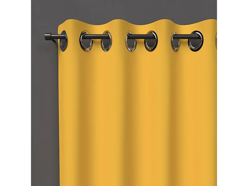 Cortina con ojales 135X250 cm BLACKOUT amarillo radiante