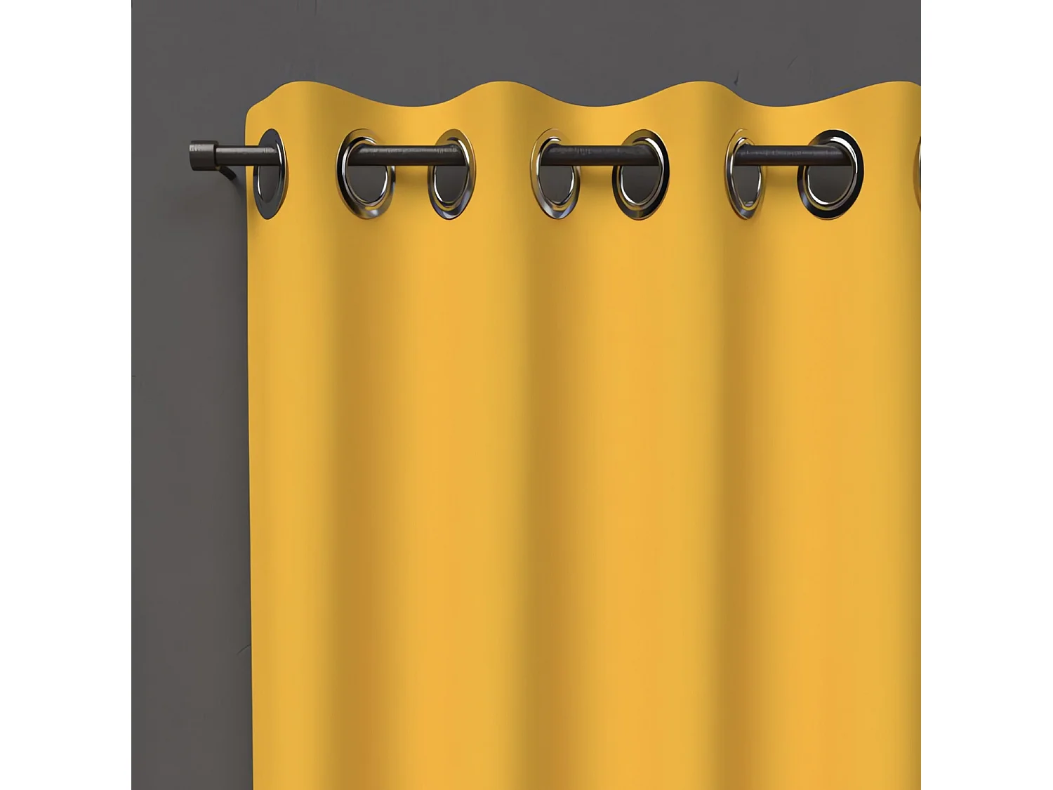 Cortina con ojales 135X250 cm BLACKOUT amarillo radiante