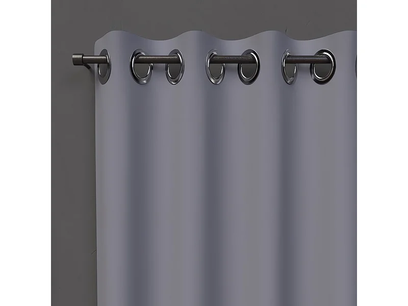 Cortina con ojales 135X250 cm BLACKOUT gris