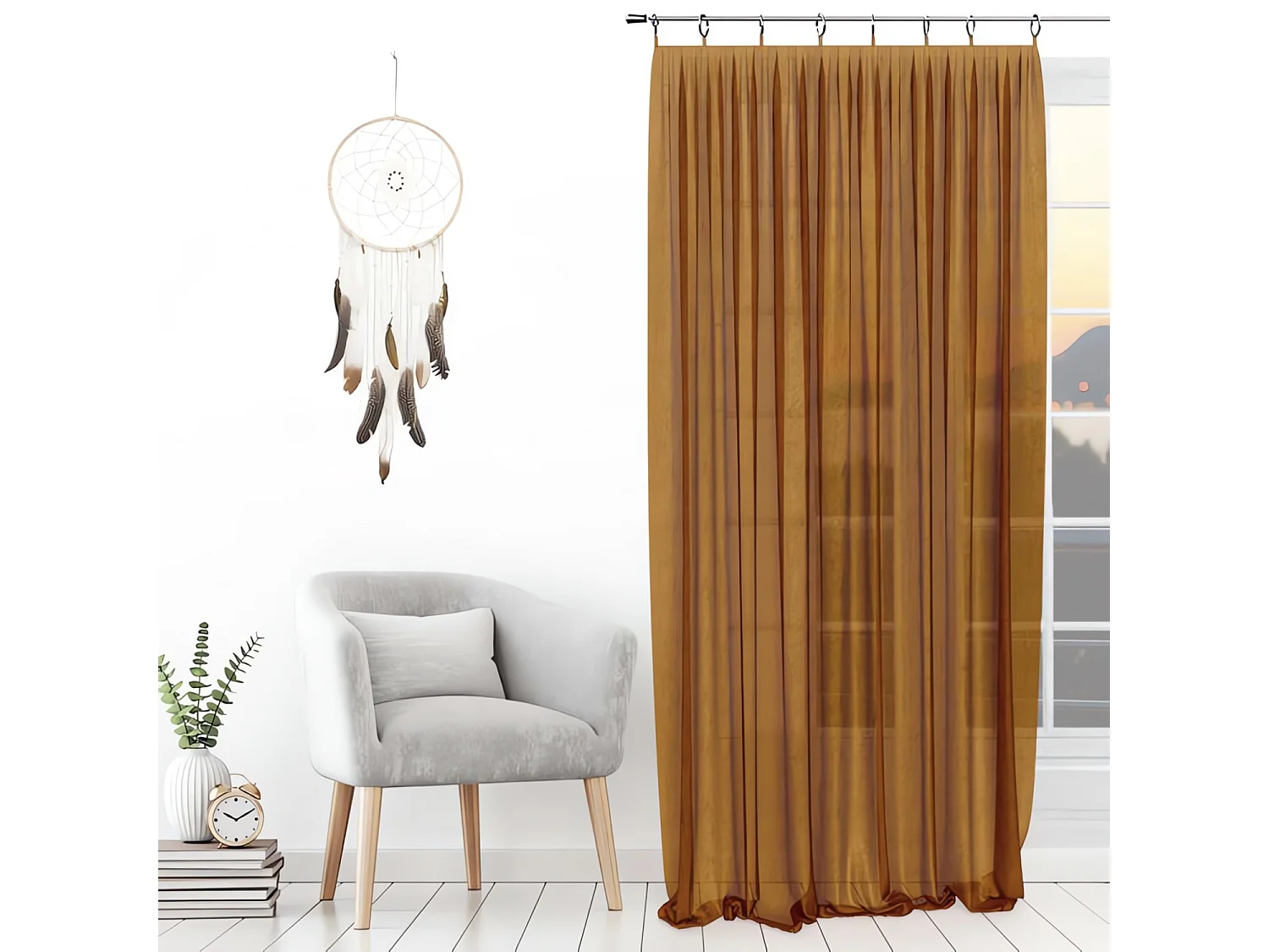 Visillo con anillos 135X250 cm SPIRIT bronze