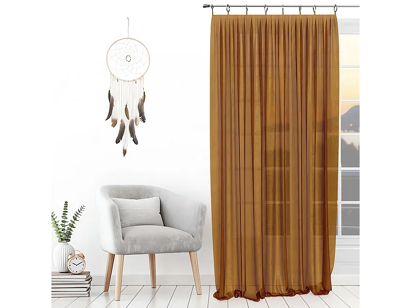 Voilage avec anneaux 135X250 cm SPIRIT bronze, par Soleil d'ocre