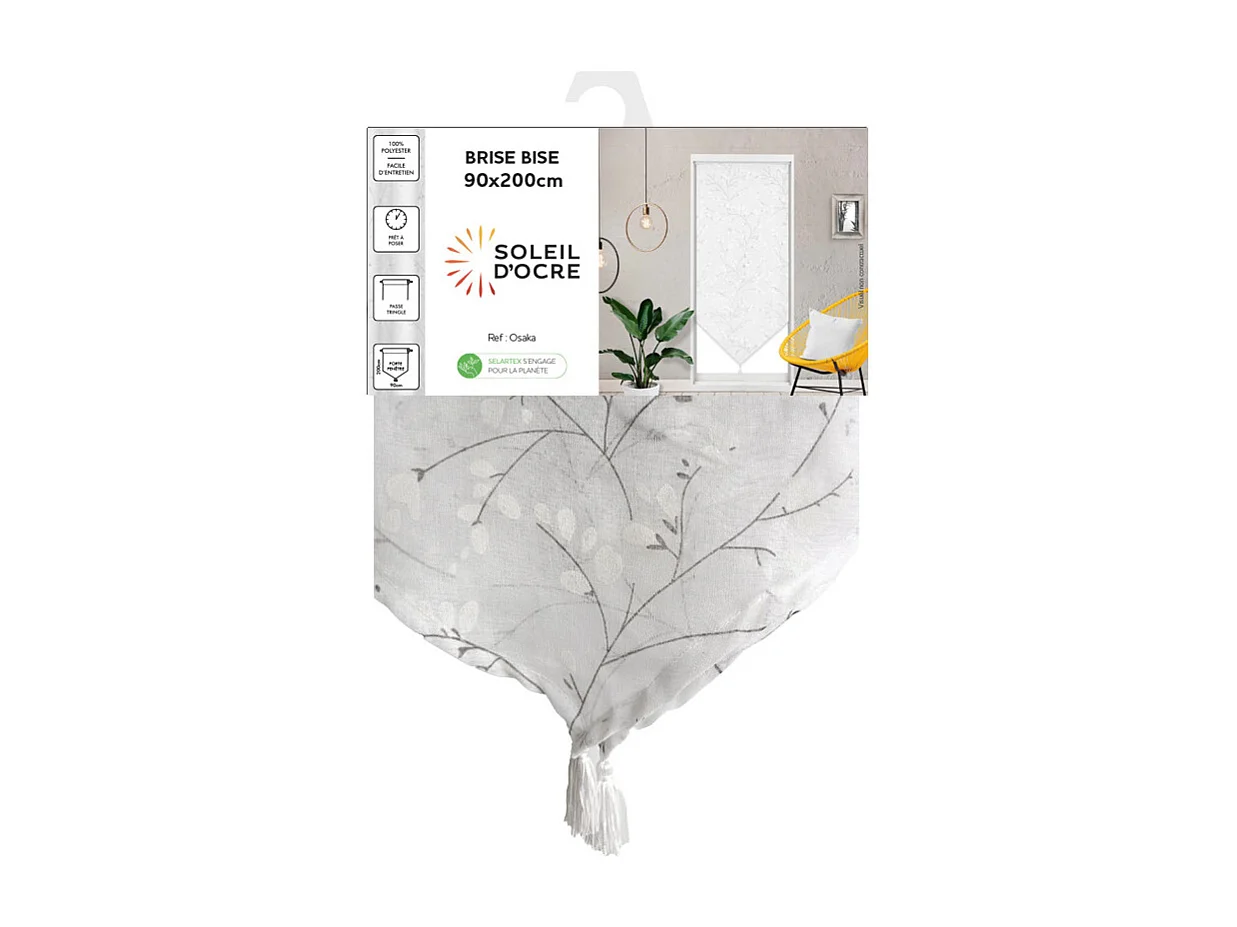 Visillo para puerta ventana 90x200 cm OSAKA, por Soleil d'Ocre