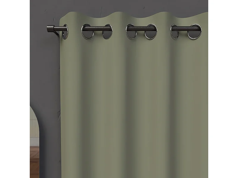 Cortina con ojales 135x180 cm BLACKOUT caqui