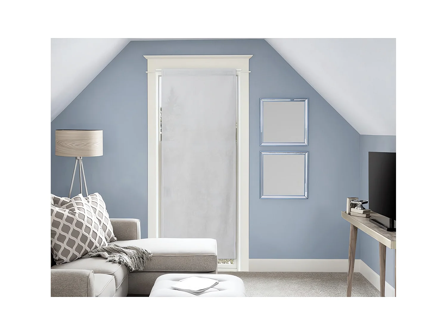 Voile pour porte fenêtre en coton 70x200 cm PANAMA gris, par Soleil d'Ocre