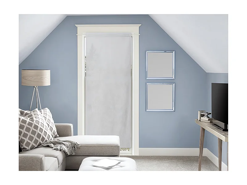 Voile pour porte fenêtre en coton 70x200 cm PANAMA gris, par Soleil d'Ocre