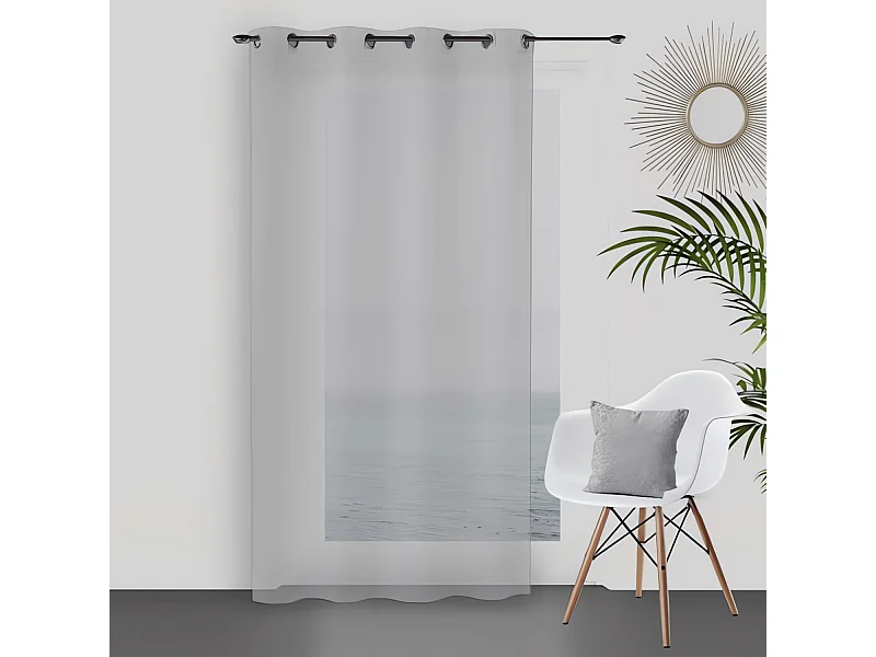 Visillo con ojales 135x250 cm DOLLY gris claro, de Soleil d'Ocre