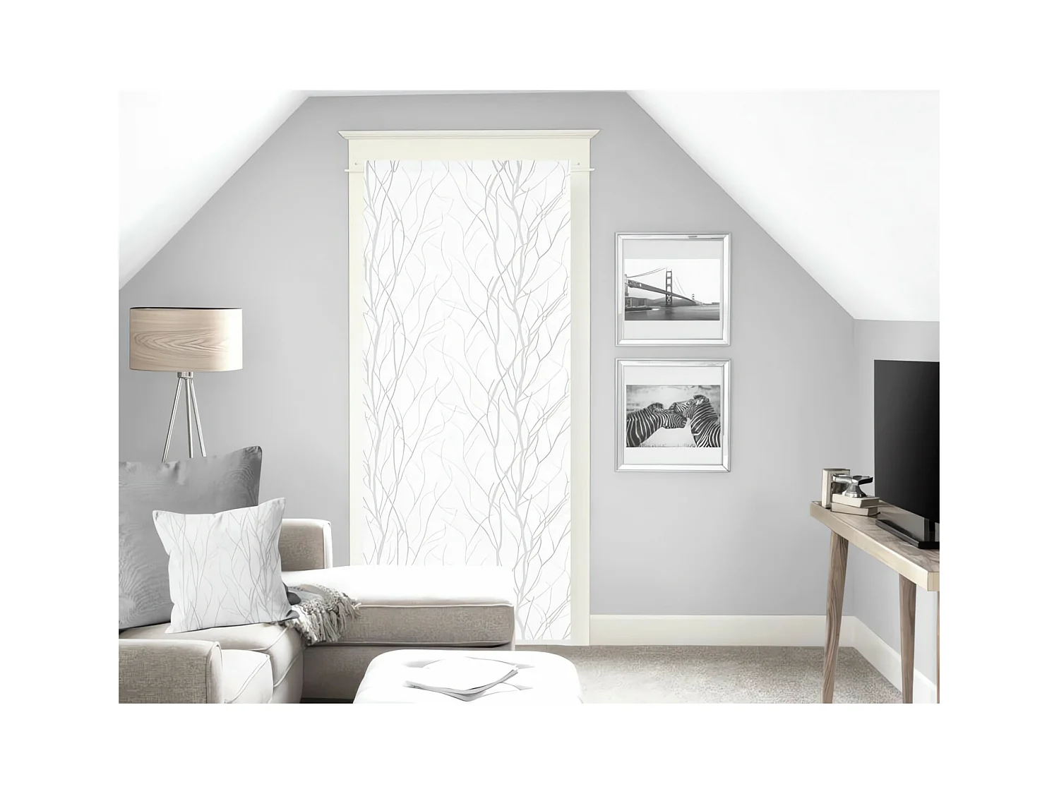 Voilage porte fenêtre 70x200 cm LIANE blanc, par Soleil d'ocre