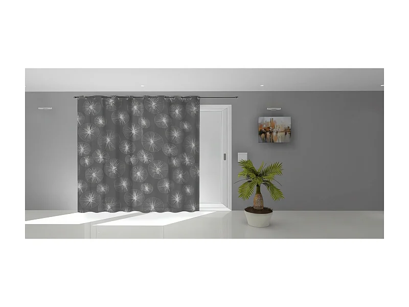 Voile à oeillets baie vitrée 280X250 cm LIONEL gris, par Soleil d'Ocre