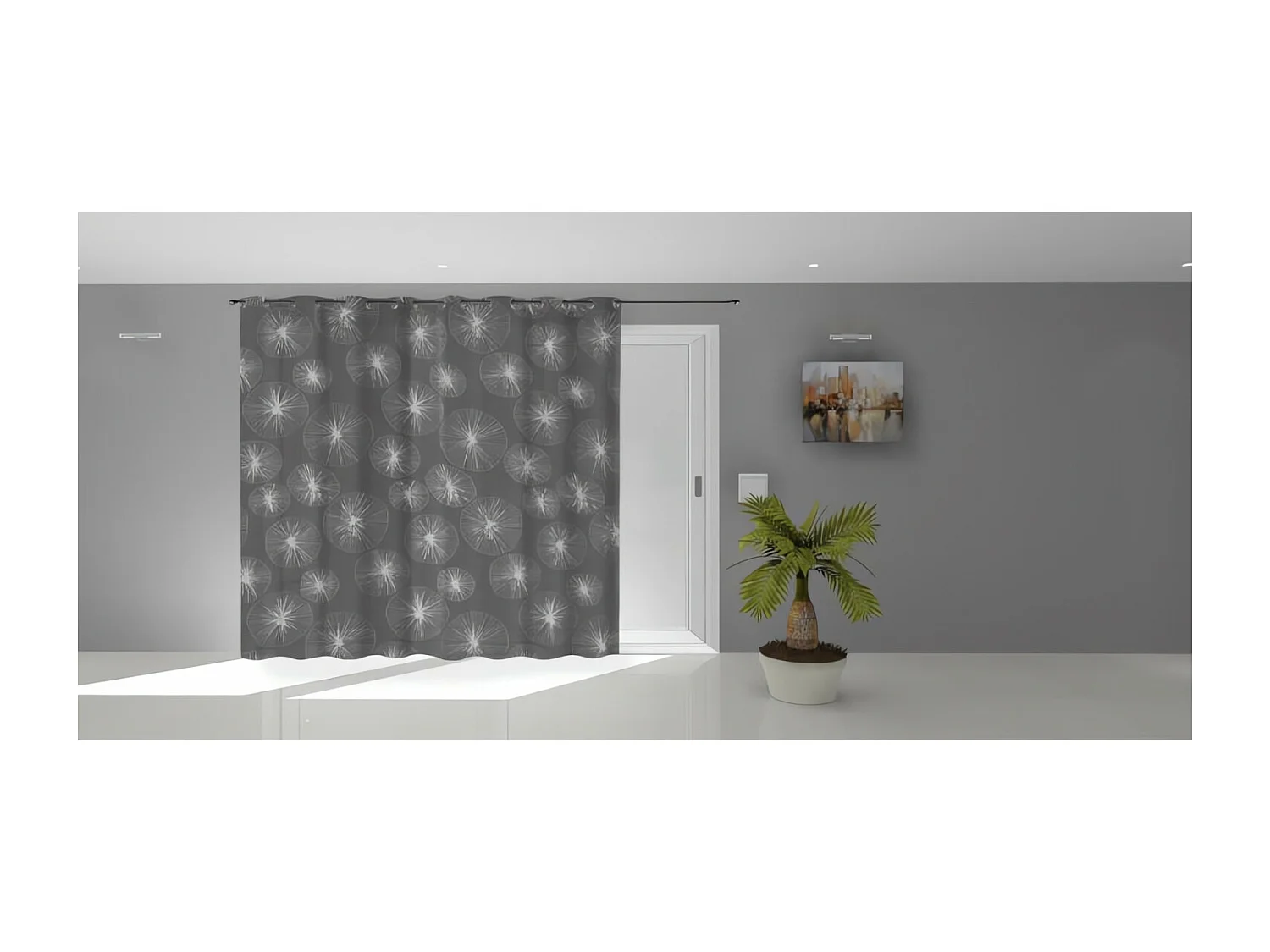 Voile à oeillets baie vitrée 280X250 cm LIONEL gris, par Soleil d'Ocre