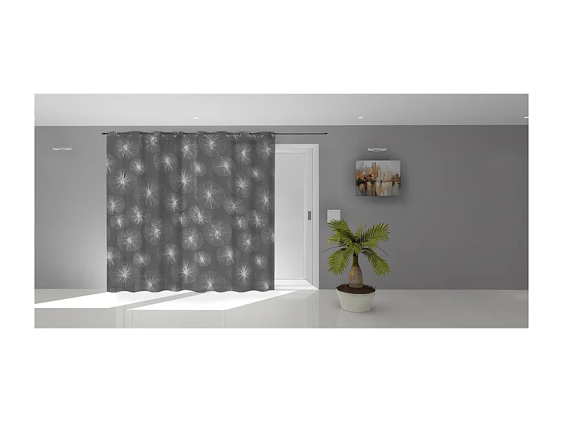 Voile à oeillets baie vitrée 280X250 cm LIONEL gris, par Soleil d'Ocre