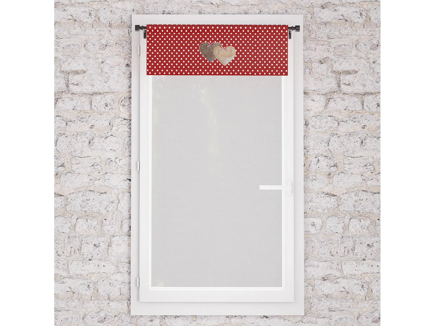 Brise bise pur coton 60x120 cm LOVE rouge, par Soleil d'Ocre
