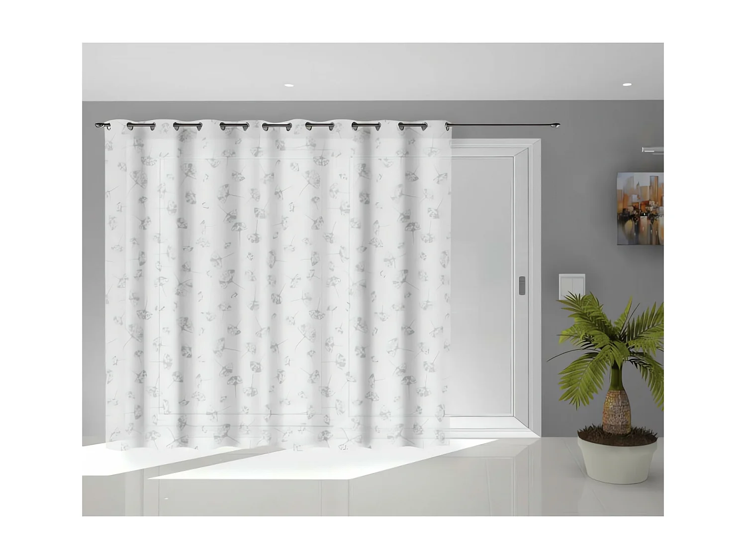 Voilage à oeillets baie vitrée 280x250 cm KYOTO, par Soleil d'Ocre