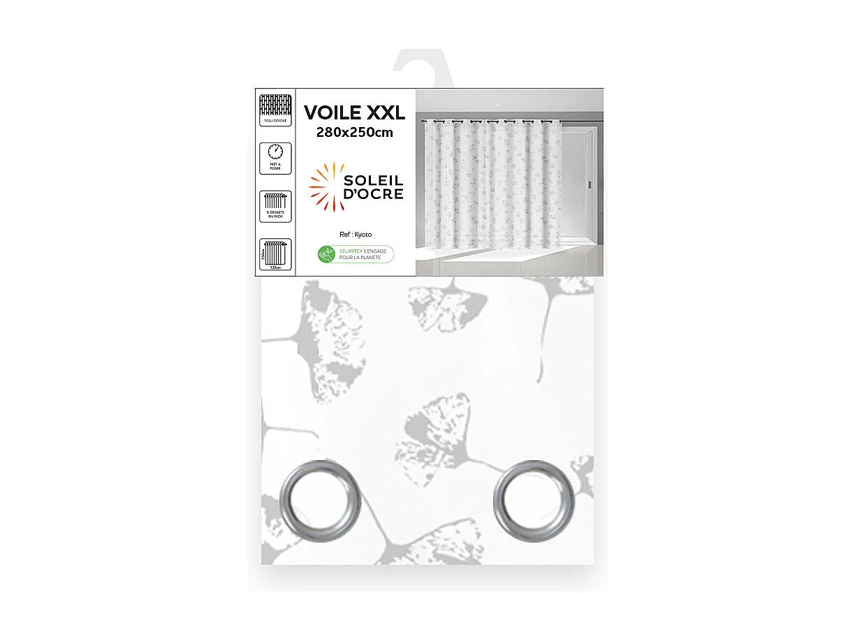 Visillo con ojales 280x250 cm KYOTO, por Soleil d'Ocre