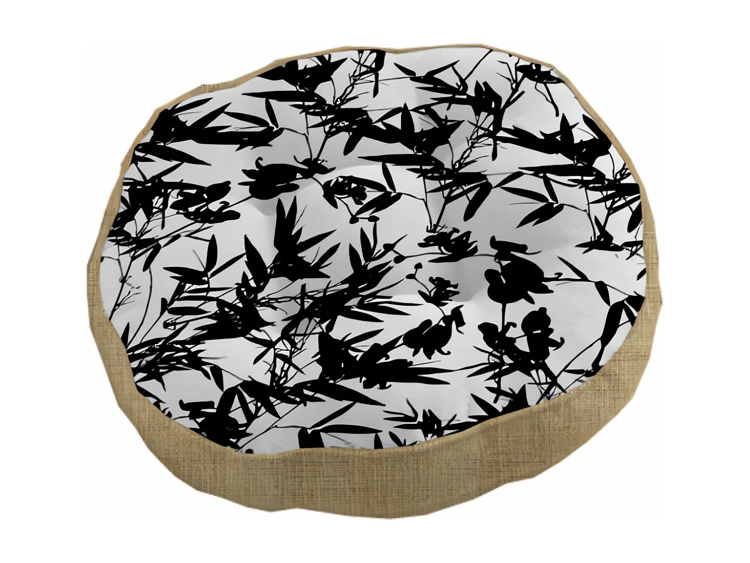 Coussin tapissier en coton rond 40x8 cm MAYLINE, par Soleil d'ocre