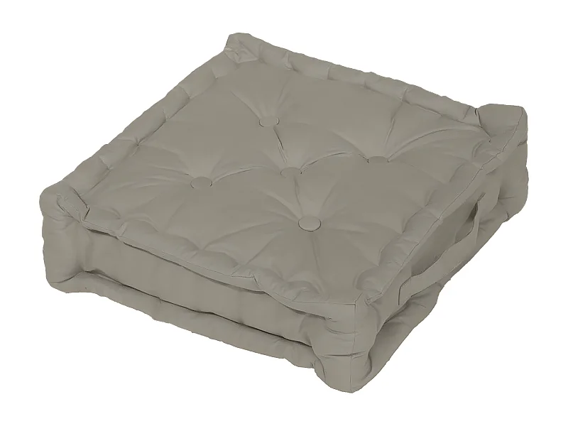 Coussin tapissier en coton 50x50x10 cm PANAMA lin, par Soleil d'Ocre