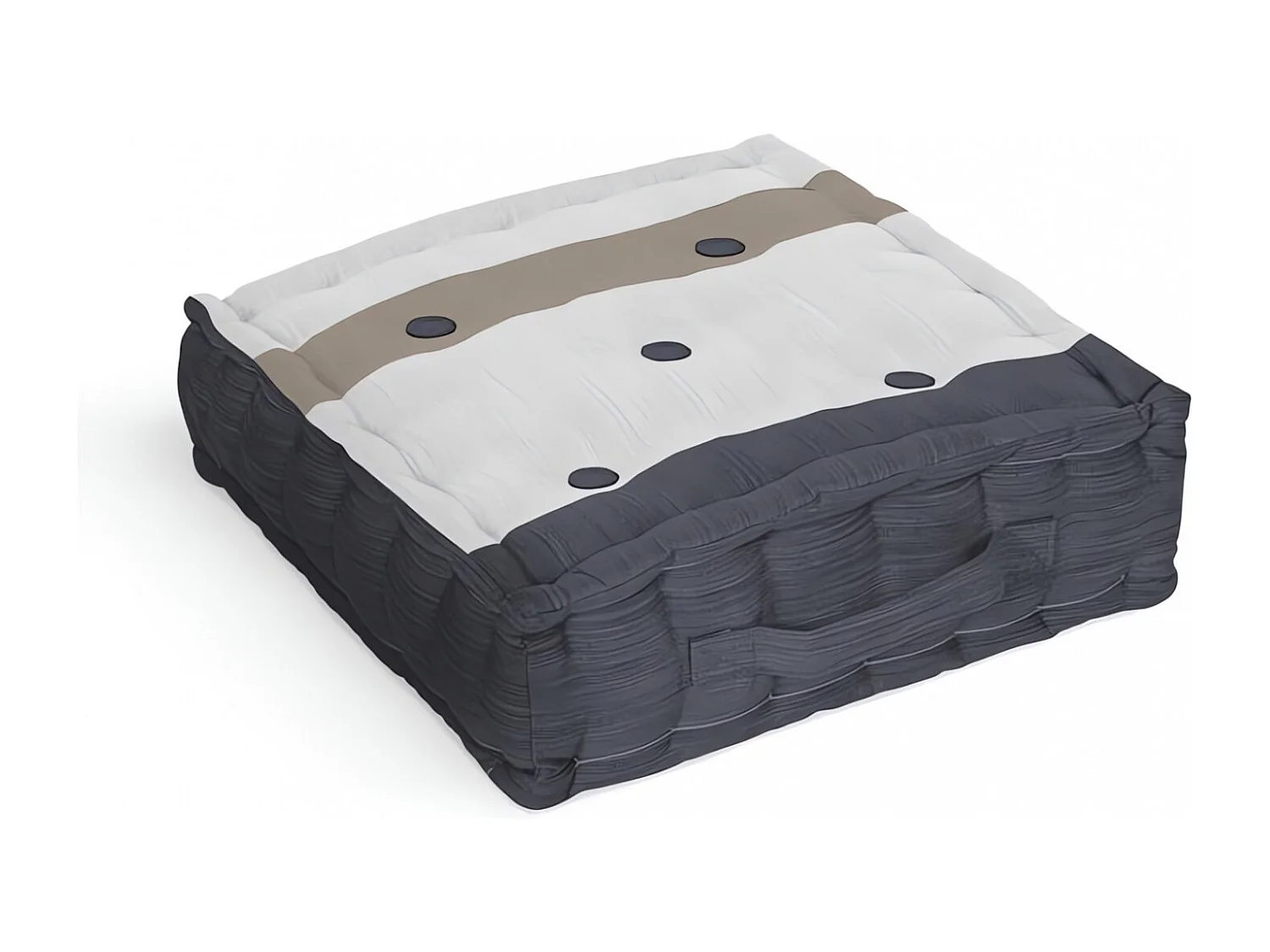 Coussin tapissier en coton 40x40x8 cm ESPRIT MARIN, par Soleil d'Ocre