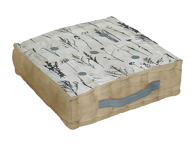 Cojín de suelo de algodón puro 40x40x8 cm Ámbar, de Soleil d'Ocre