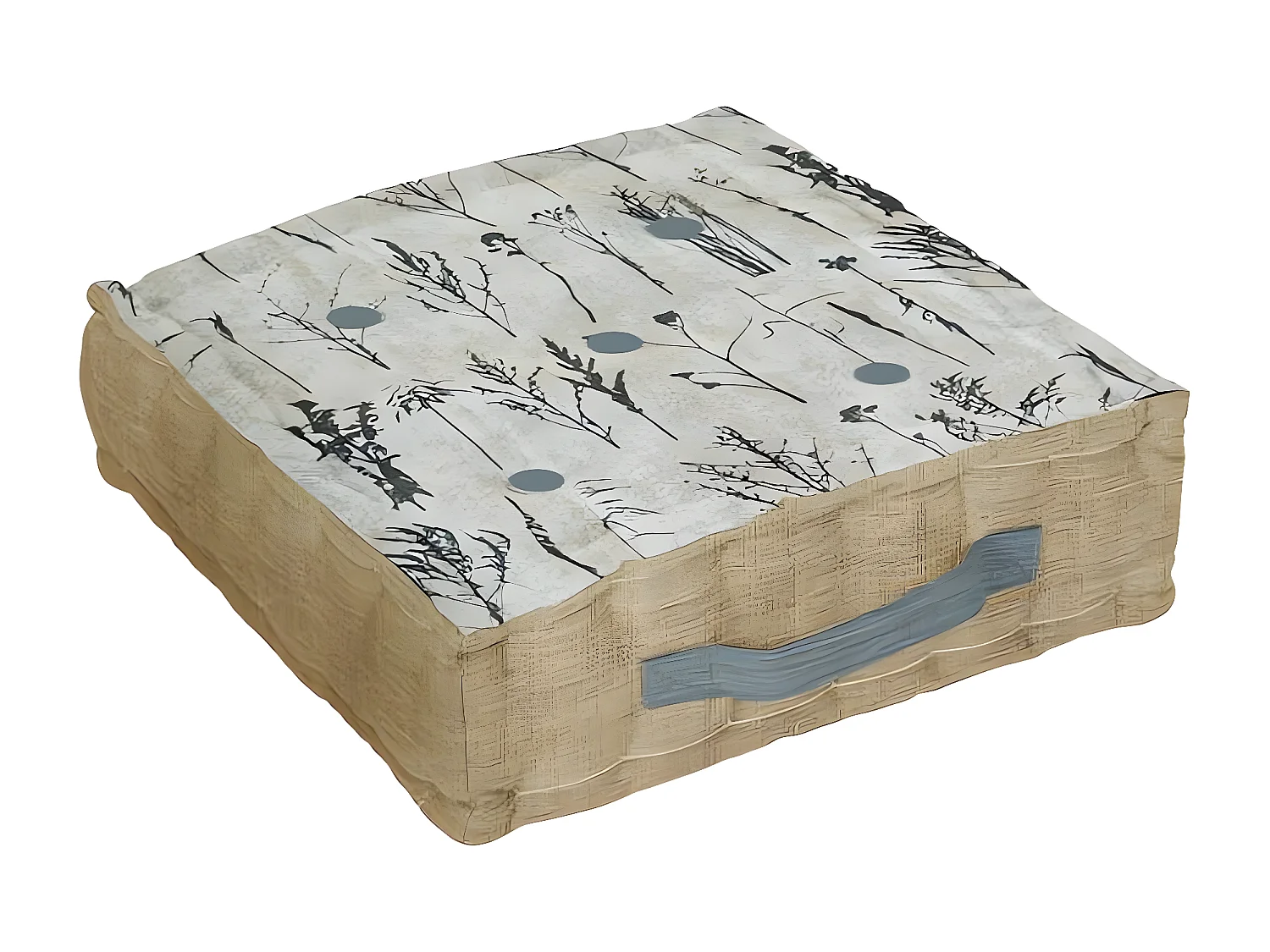 Cojín de suelo de algodón puro 40x40x8 cm Ámbar, de Soleil d'Ocre