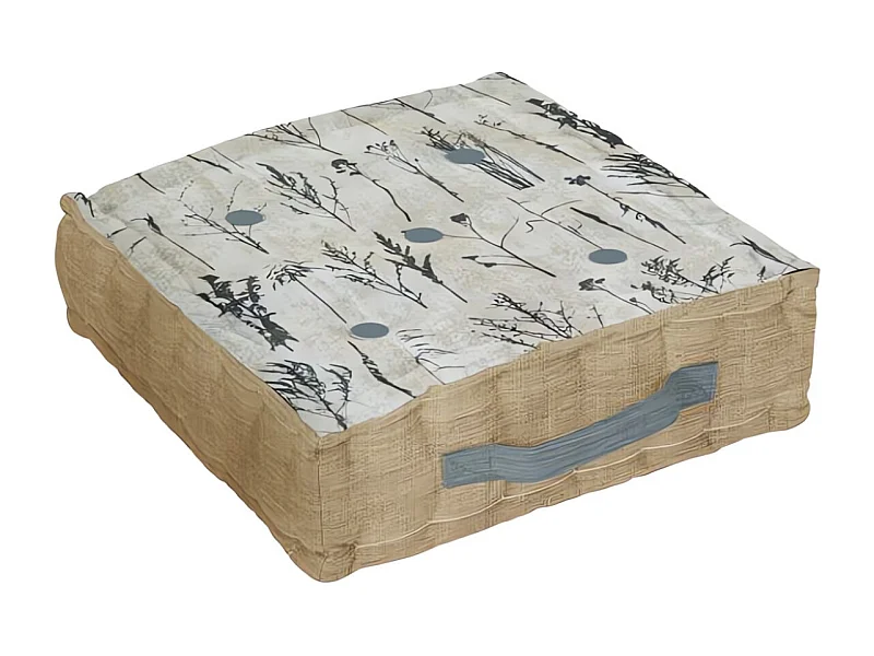 Cojín de suelo de algodón puro, 40x40x8 cm, color Ámbar, por Soleil d'Ocre