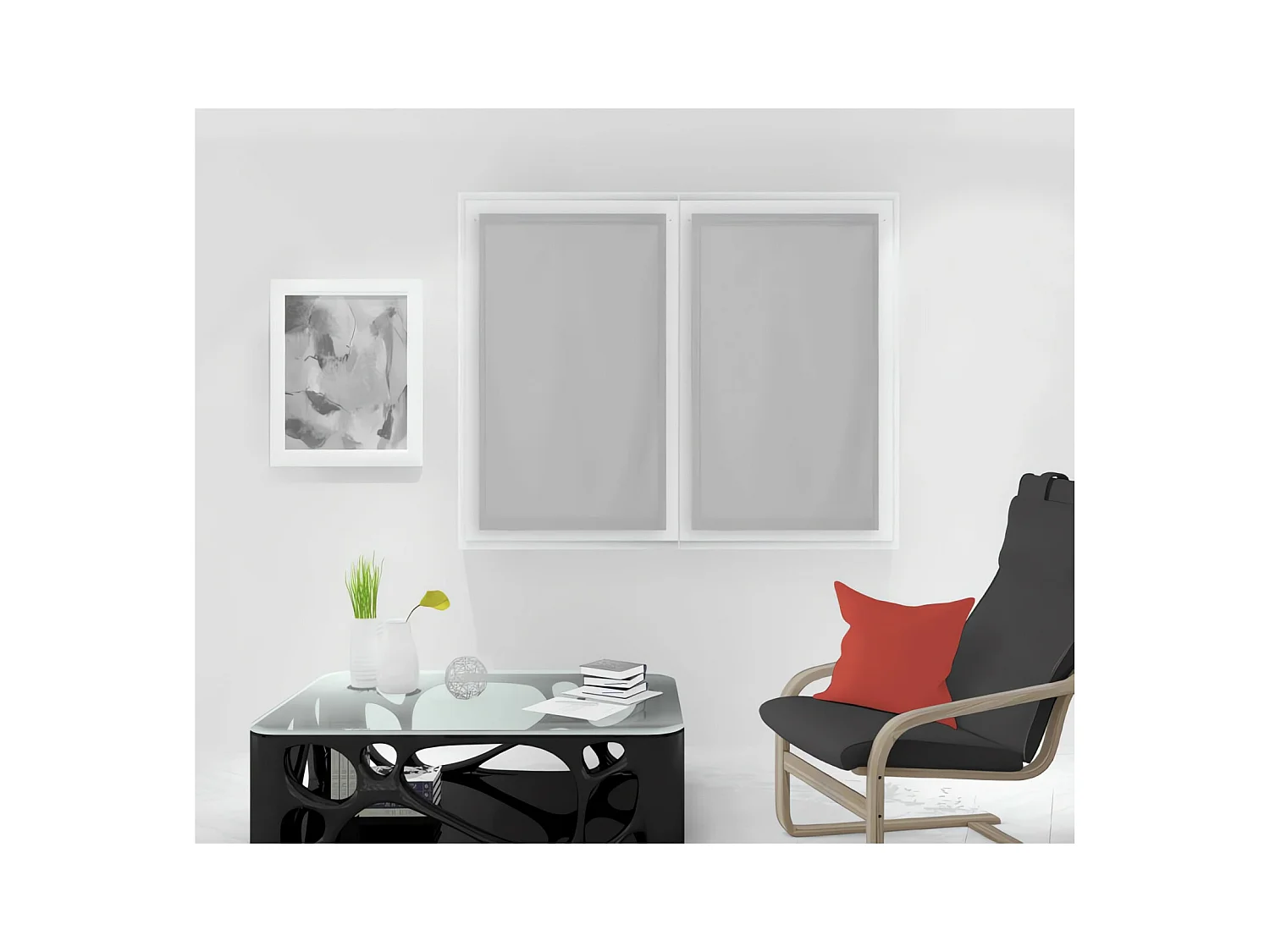 Paire de brise bise 60x120 cm DOLLY gris clair, par Soleil d'Ocre