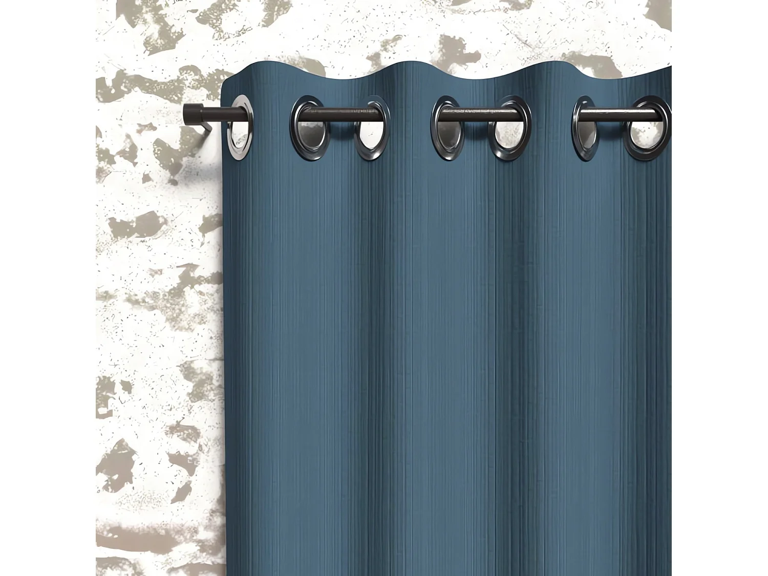 Cortina con ojales aislante 135x250 cm BOHEME azul pato, por Soleil d'Ocre