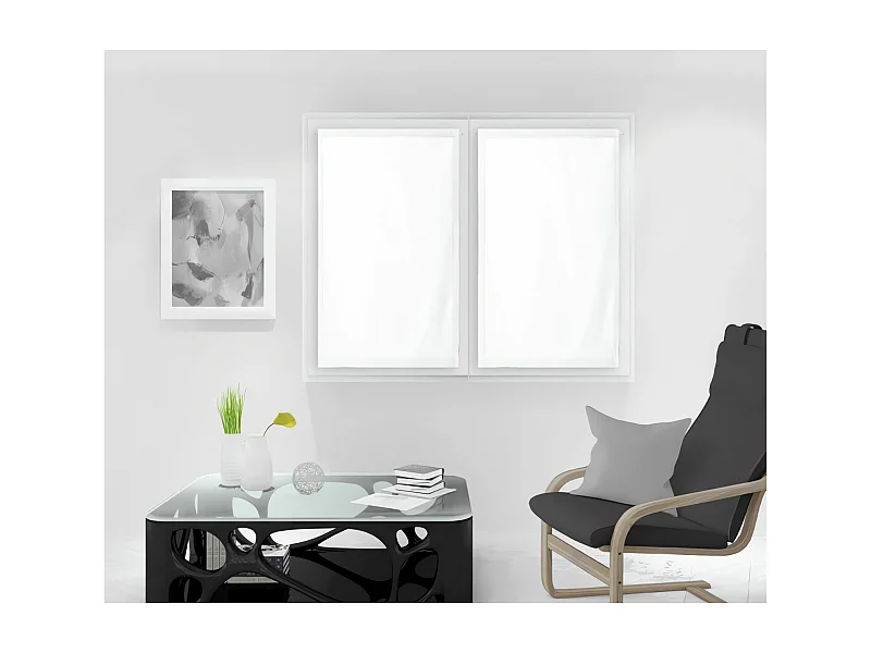 Paire de brise bise 90x120 cm DOLLY blanc, par Soleil d'Ocre