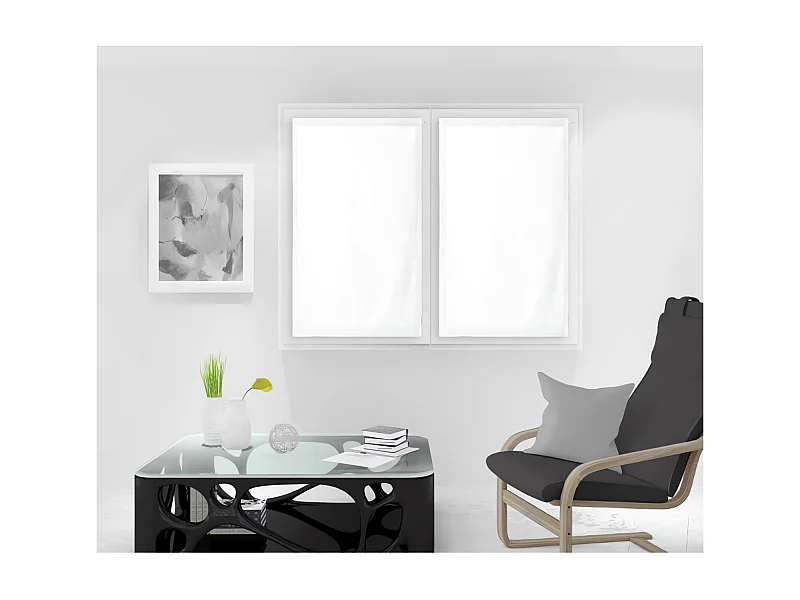 Paire de brise bise 90x120 cm DOLLY blanc, par Soleil d'Ocre