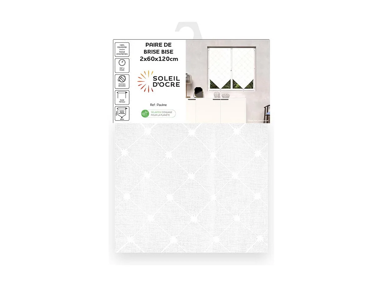 Par de visillos 60x120 cm PAULINE, por Soleil d'Ocre