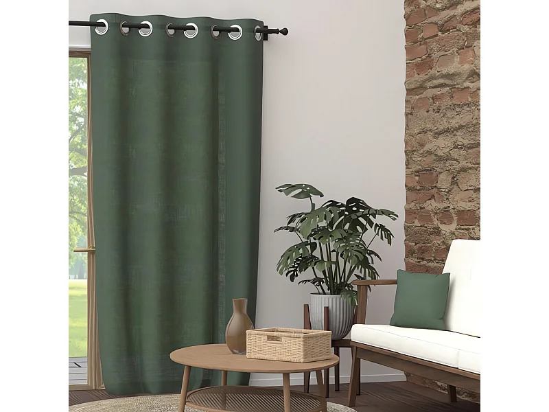 Cortina con ojales de algodón puro 135x250 cm PANAMA caqui, por Soleil d'Ocre