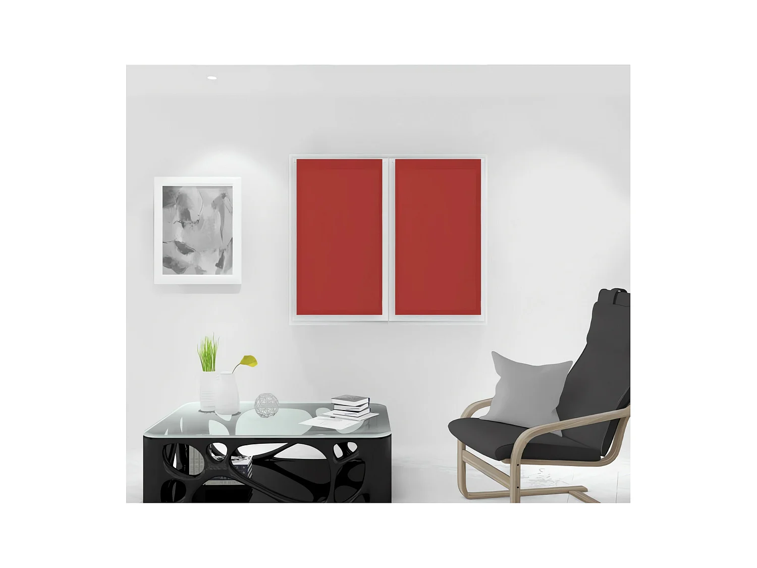 Paire de brise bise 45x90 cm DOLLY rouge