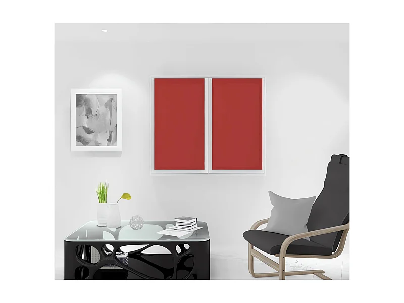 Par de visillos para ventana  45x90 cm DOLLY rojo