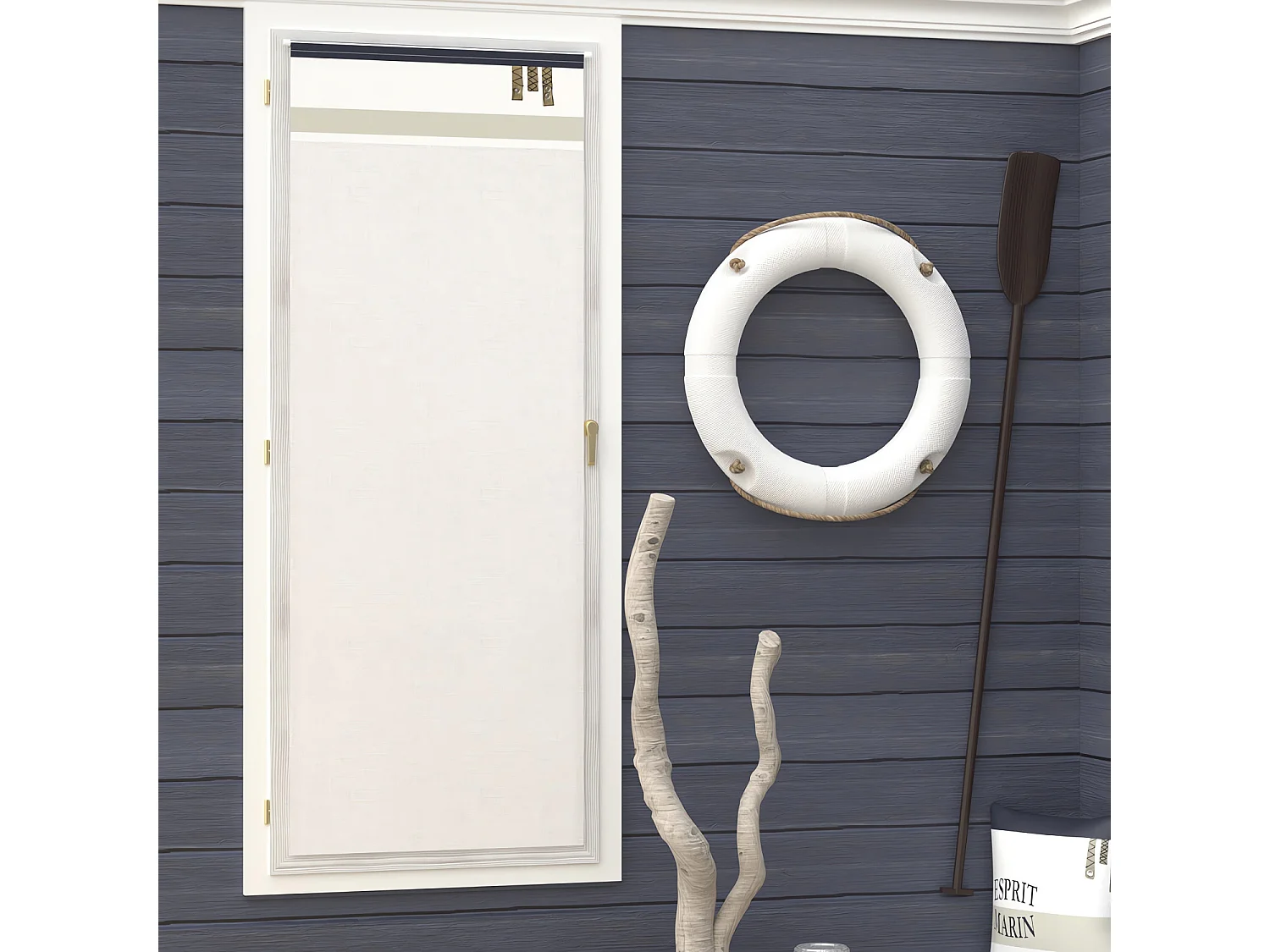 Brise bise en coton 60x160 cm ESPRIT MARIN, par Soleil d'Ocre