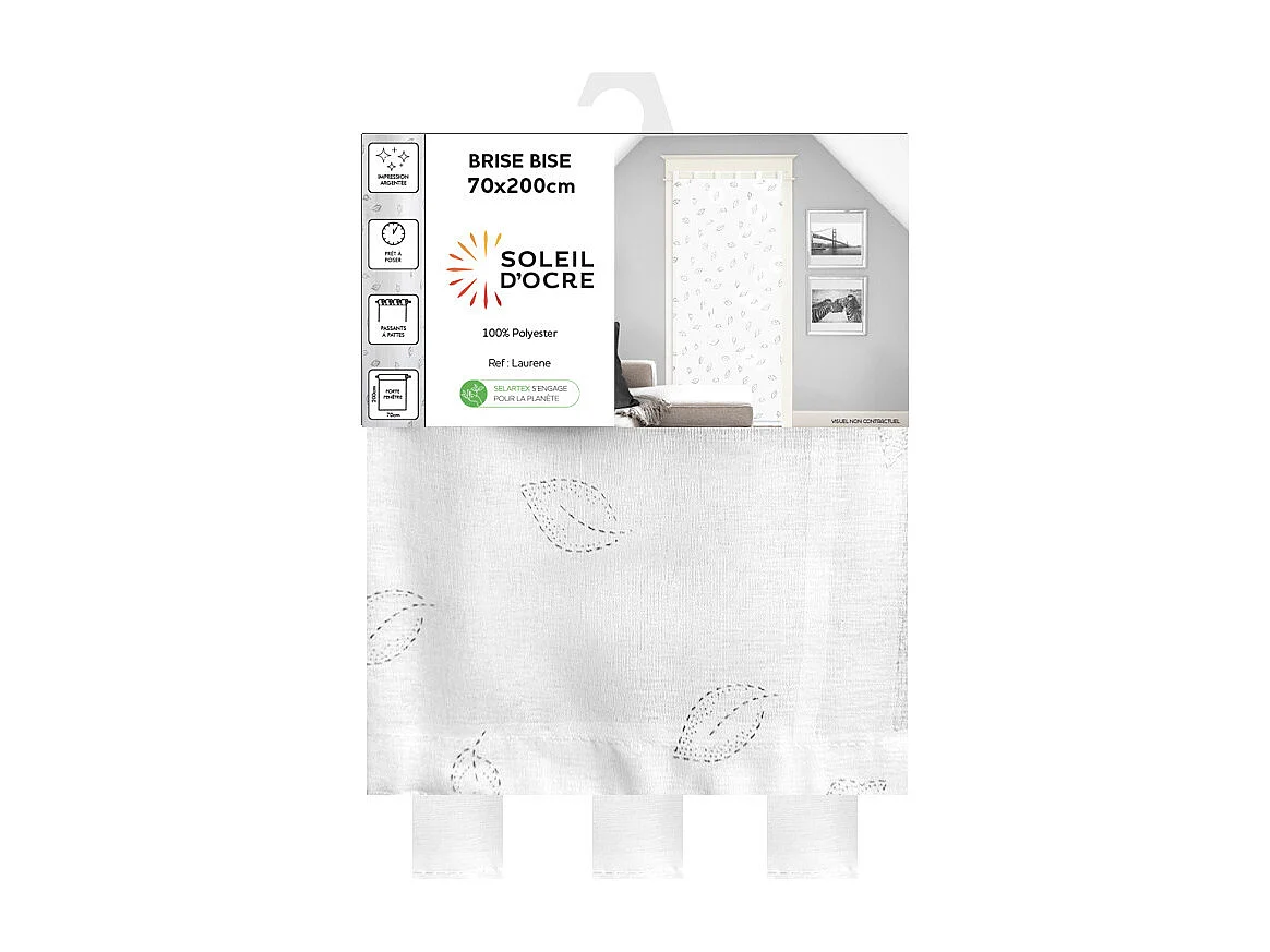 Visillo para puerta ventana 70x200 cm LAURENE, por Soleil d'Ocre