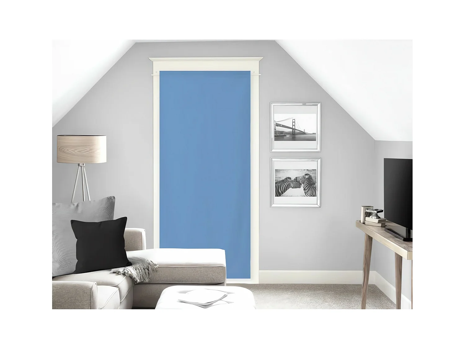 Voile pour porte fenêtre 70x200 cm DOLLY bleu