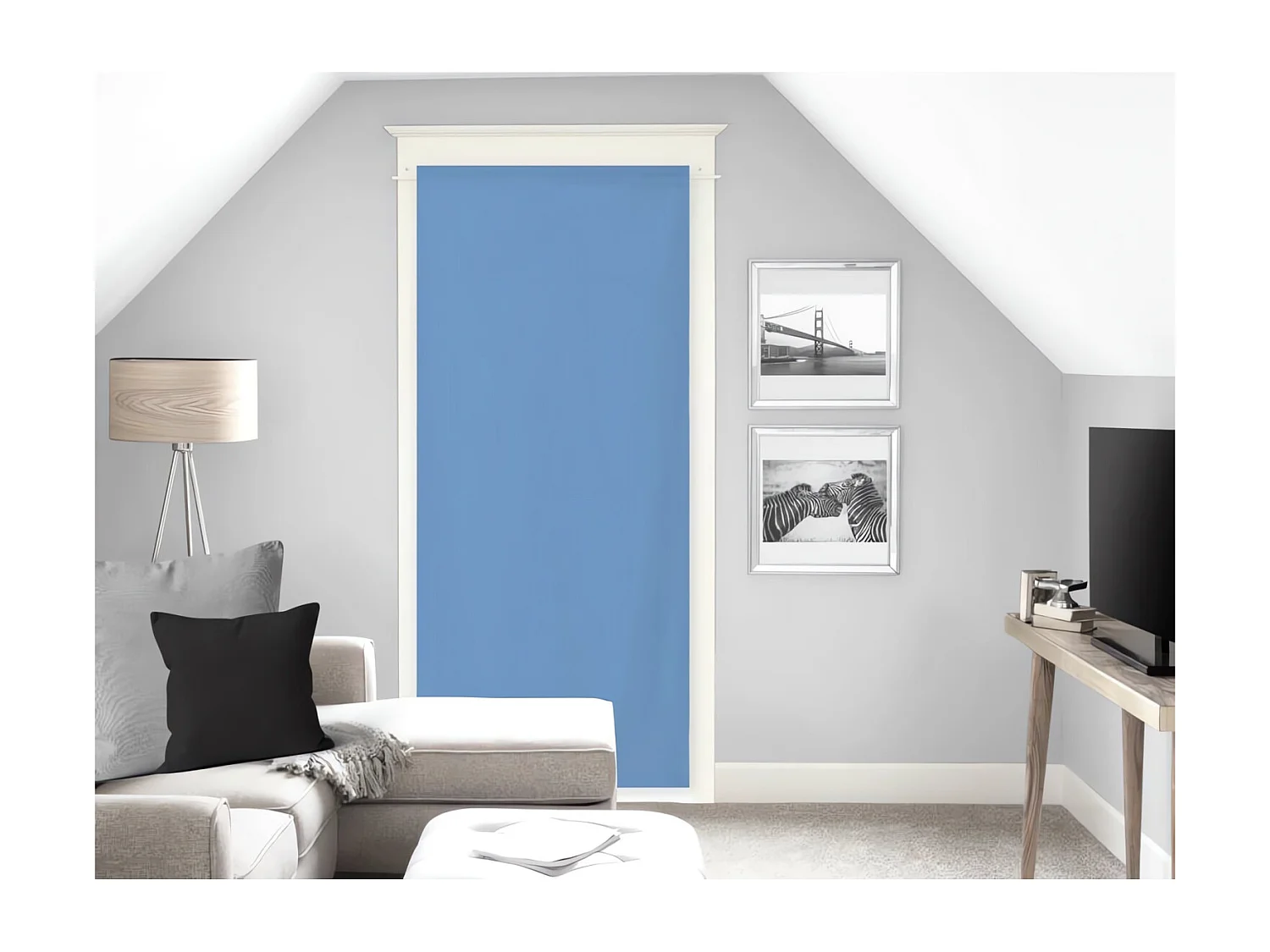 Voile pour porte fenêtre 70x200 cm DOLLY bleu