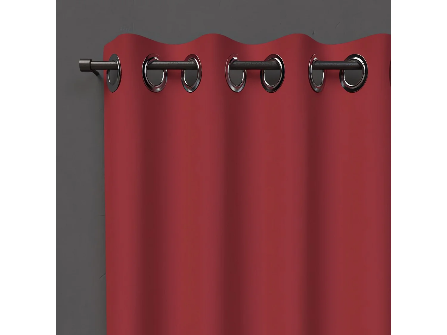 Cortina con ojales 135X250 cm BLACKOUT rojo