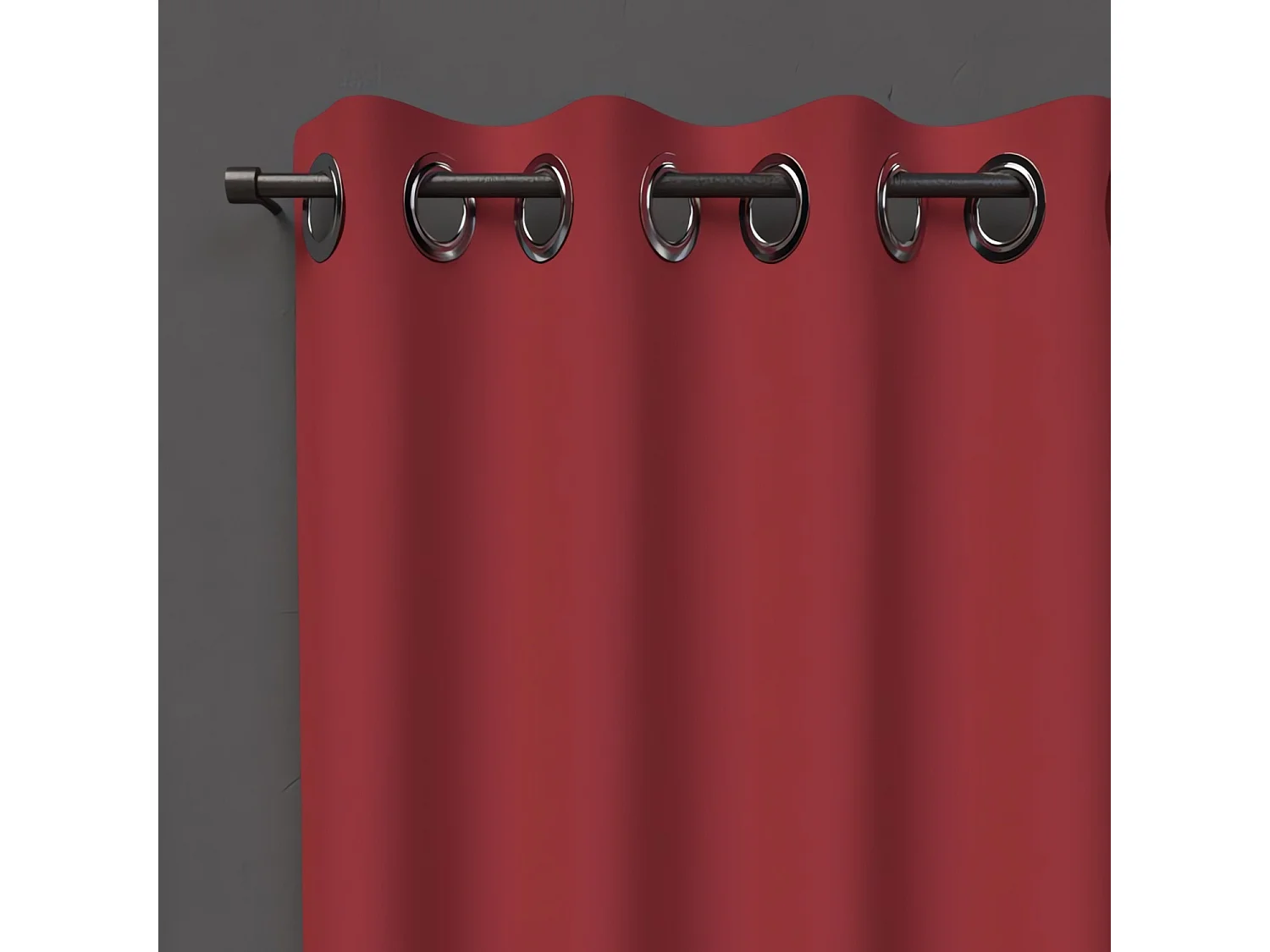 Cortina con ojales 135X250 cm BLACKOUT rojo