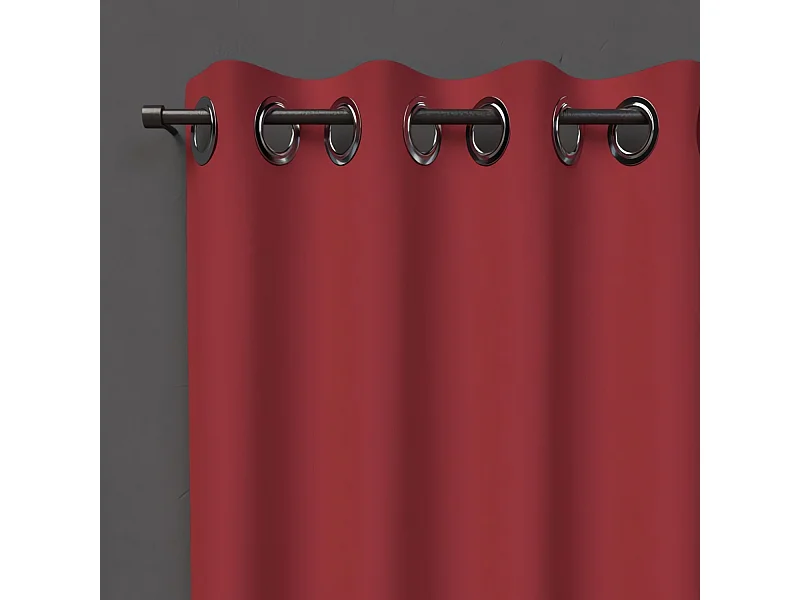 Cortina con ojales 135X250 cm BLACKOUT rojo